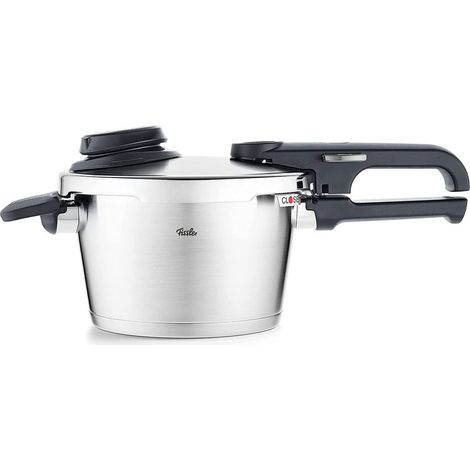 Fissler Vitavit Premium Pentola a pressione in acciaio inox 2.5 L, 18 cm, 4 livelli di cottura, incluso inserto, adatta a fornelli a induzione (1/4)