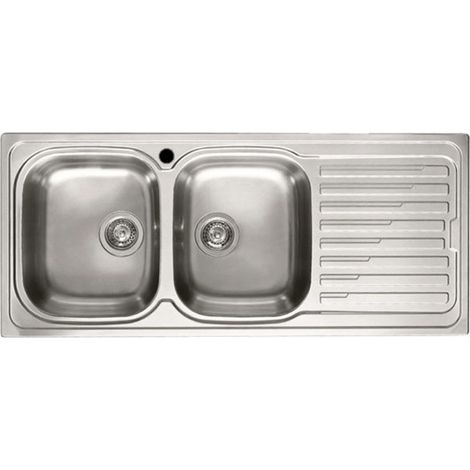 Lavello Elleci Incasso 2 vasche 116x50 Sky 500 Vasche a Sinistra Satinata Acciaio/Inox LIK500SACSX (1/3)