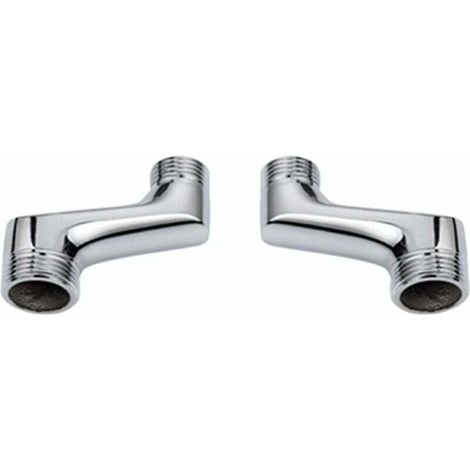 XU Duschwinkelstück, Messing-Winkelreduzierstück, verstellbarer Schwenkarm, Winkel-Wandanschlussstück, 1/2" auf 3/4" Versatzstück, Chrom A - KZQ (1/4)