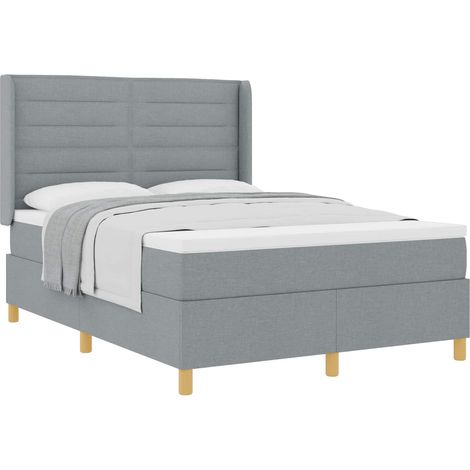 Maison Exclusive - Boxspringbett mit Matratze Hellgrau 140 x 190