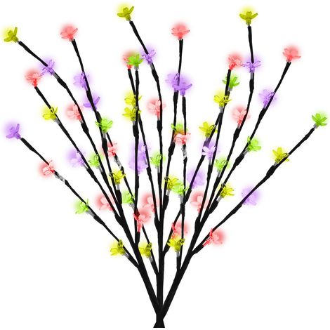 60 LED Solar Branch Tree Leaf Lights Acrylic Patio Decking Path Outdoor (1/3)