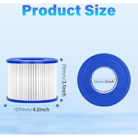 Cartouches de remplacement pour filtre de piscine Bestway VI et 58323, 4 pièces.-AquaForge (1/4)
