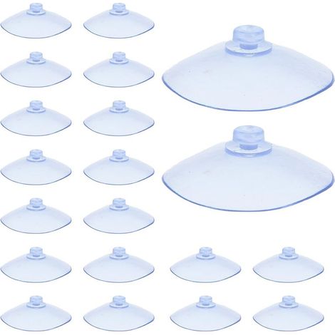 20 Pièces Ventouse,Ventouse Table en Verre,Mini Ventouse,Ventouses Transparentes,Petites Ventouses,pour Variété Surfaces Lisses,Verre,Carrelage,Salle de Bain,Cuisine,en PVC,Sans Crochet (15mm) (1/4)