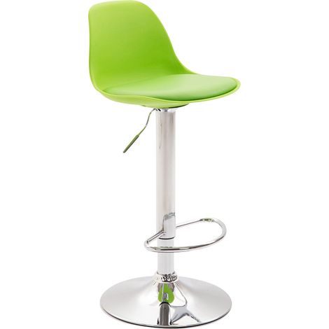 Sgabello di design KIEL in polipropilene e similpelle cromo verde (1/4)