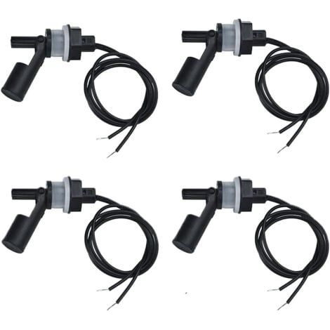 Set of 4 side-mount float switches, horizontal plastic float switch, water level sensor, float switch with 40cm wire for aquarium pool (low (1/4)