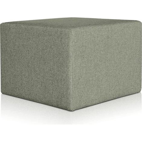 EVERGREENWEB Pouf poggiapiedi 63x63 cm per Divano Sgabello Cubo, tessuto Idrorepellente: Pouf design moderno per soggiorno camera da letto, Puff salotto, Pouffe Rubino VERDE (1/4)