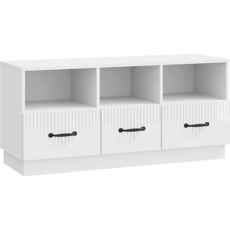 TV Cabinet High Gloss White 102 x 34.5 x 47 cm Engineered Wood vidaXL