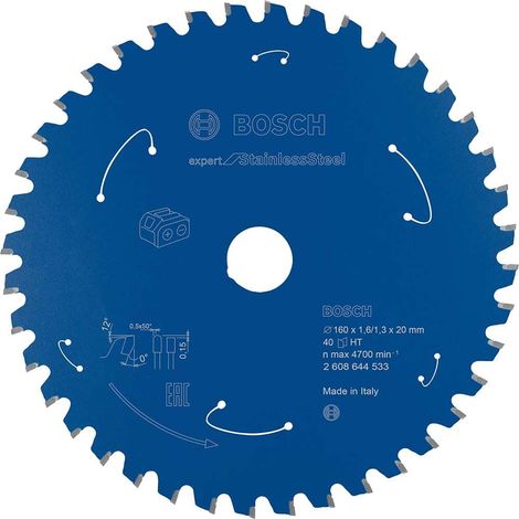 1x Lame de scie circulaire Expert for Stainless Steel (acier inoxydable, 160 x 20 x 1,6 mm, 40 dents, accessoires de scie circulaire sans fil) (1/5)