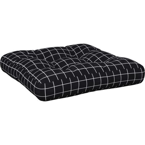Maison Exclusive - Cuscino Pallet Motivo a Quadri Nero 58x58x10 cm Tessuto Oxford (1/5)