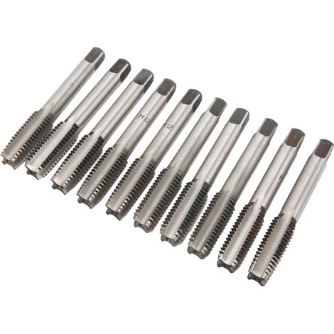 Jeu de tarauds coniques et de tarauds métriques M12 en acier au carbone à goujures droites, outil de taraudage manuel (1/5)