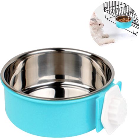 Gamelle pour animaux de compagnie, gamelle suspendue en acier inoxydable pour chiens, perroquets et oiseaux. Accessoire pour cages et caisses. (1/5)