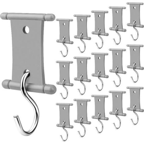Crochets d'auvent - Lot de 16 - Capacité 6,8 kg - Accessoires camping-car - Rail 5/6 mm et 7/8 mm (1/4)
