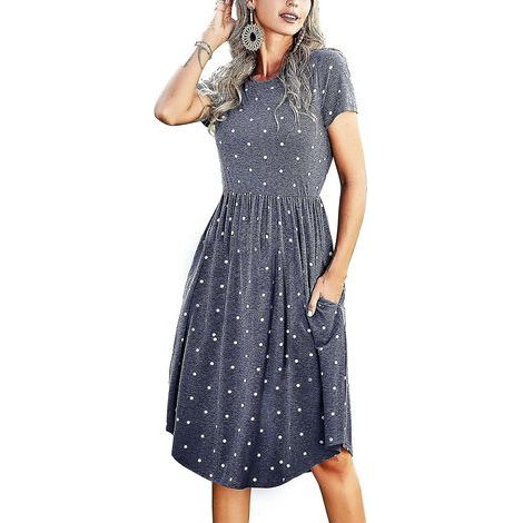 Lässiges, sommerliches Midikleid für Damen mit mittelgroßen Taschen