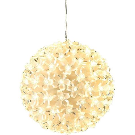 Boule lumineuse de Noël à 100 LED blanc chaud, environ 15 cm de diamètre. (1/4)