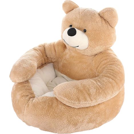 Lit Pour Chien - Lit Pour Chat En Peluche Douce Avec Bras - Antidérapant Détachable - Chaud Et Confortable - 40 X 45 Cm - Khaki - 1 Pièce (1/5)