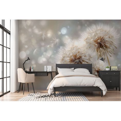 Fototapete Löwenzahn Abstrakt, für Wohnzimmer und Schlafzimmer, 150 x 105 cm – Komplettset inkl. Kleister & Anleitung (1/5)