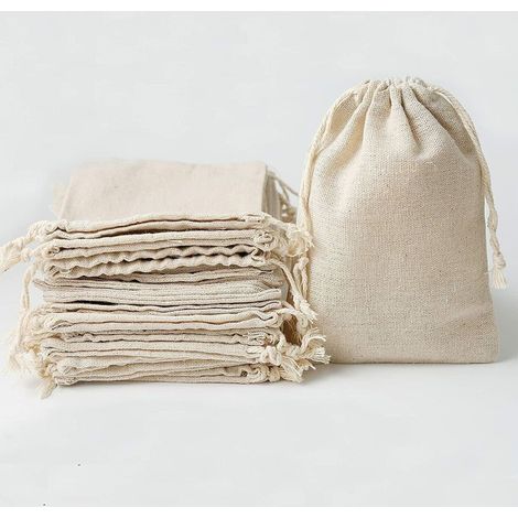 25pcs Sachet de Petits Sacs avec Cordon de serrage Baumwollsäckchen Geschenksäckchen 2025cm (1/5)