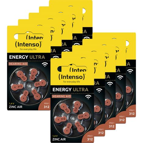 INTENSO Hörgeräte-Batterien-Set Energy Ultra A 312, 60er-Set, braun (1/3)