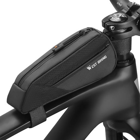 Sac de vélo 0,5 l, cadre de vélo, tube avant, taille compacte, fermeture éclair lisse, accessoires de route (1/5)
