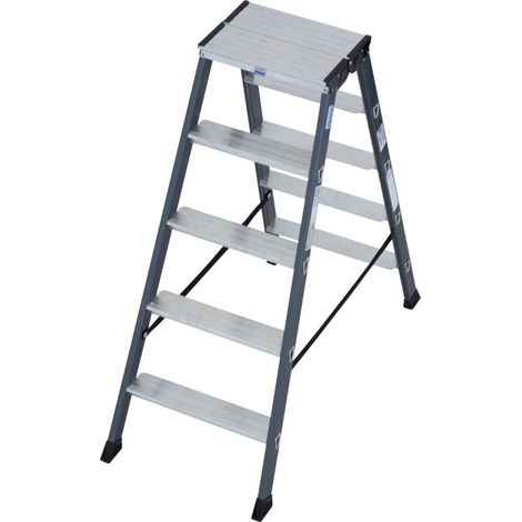 Krause Aluminium-Doppelleiter MONTO SePro D 2,65 m Doppelstufenleiter (1/3)