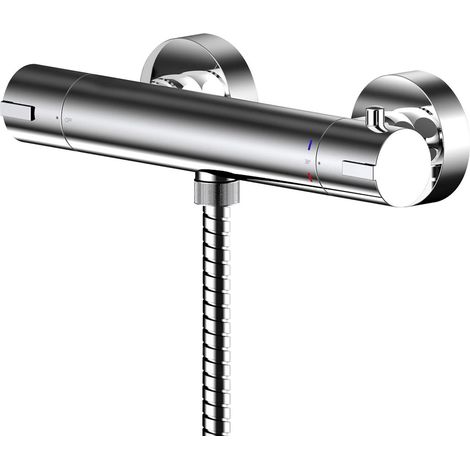 Nuie Arvan Round Thermostatic Bar Shower Valve Bottom Outlet - Chrome (1/2)