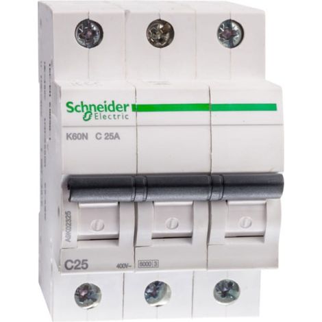 Disjoncteur de surintensité K60N C 25A 3P 3M 6KA ACTI 9 A9K02325