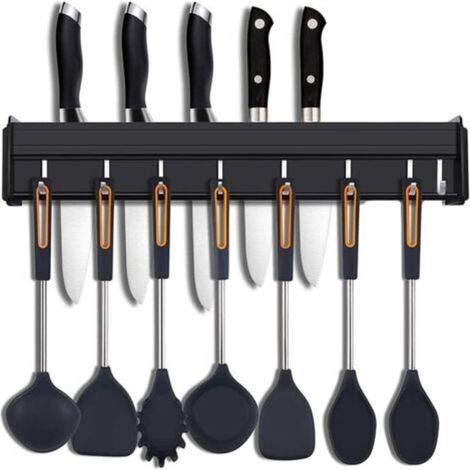 Porta utensili da cucina con ganci, porta utensili da cucina a parete, porta coltelli da cucina a parete, porta pentole a parete, porta utensili sospeso