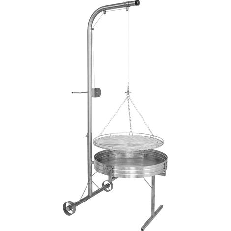 Schneider fahrbare Grillstation aus Edelstahl Grillrost Ø 80 cm Schwenkgrill Schwenker