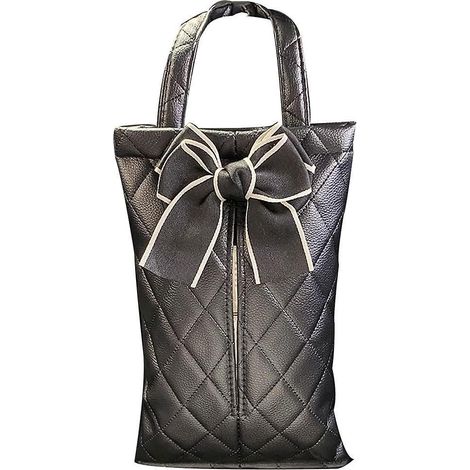 mini Poubelle De Voiture Nud Papillon - Noir, 27cm X 18.5cm, Poubelle De Suspension Pour Dossier De Sige De Voiture, Poubelle De Voiture En Cuir (1/3)