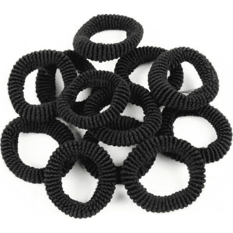 Gomas para el cabello negras Donegal, tamaño mediano, paquete de 12 unidades (1/2)