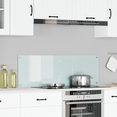 vidaXL Kitchen Backsplash White 120 x 40 cm Tempered Glass (1/5)