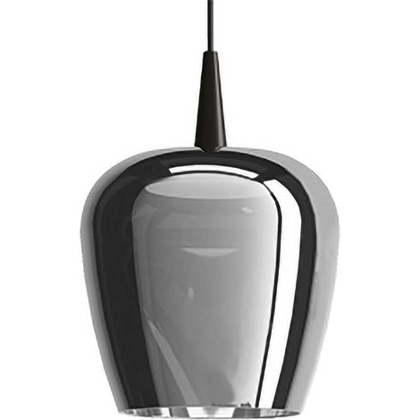 Zafferano Lampada a sospensione Bilia 230V LED 8W in vetro borosilicato soffiato a bocca, Nero e Argento, diametro 18 cm, altezza 324 cm, 2700K (1/4)