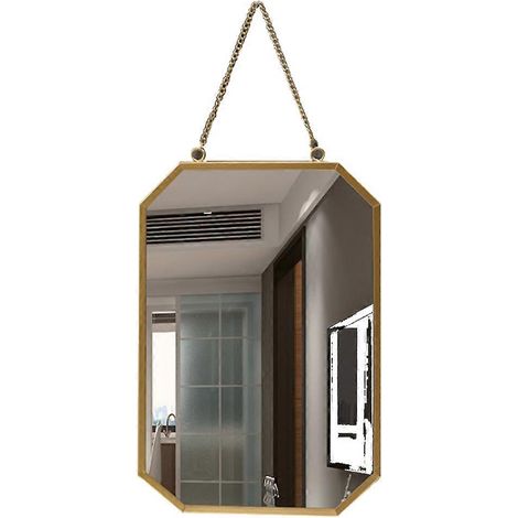 Miroir mural carré en fer style nordique pour salle de bain ou dortoir, miroir cosmétique, art rétro, petit format (1/5)