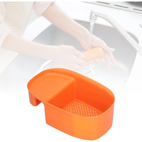 Multifunktionale Spülbeckenabtropfschale, Obst- und Gemüsesieb für Essensreste, Orange (1/5)