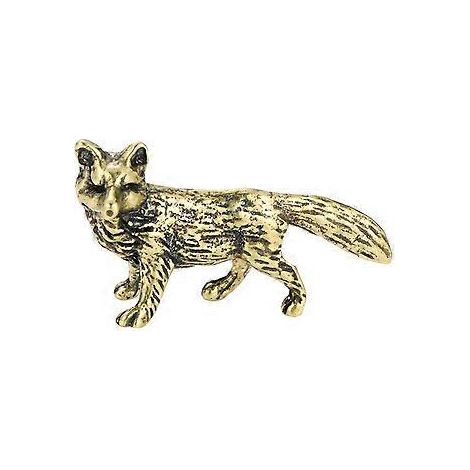 Kleine Fuchsfigur aus massivem Messing, Dekoration für Schreibtisch oder Tisch