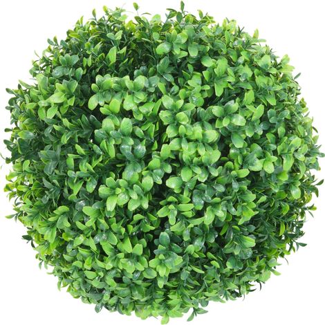 Boule de buis artificiel en forme de topiaire décoration intérieur ou extérieur diamètre 35 cm vert 040006011 (1/5)