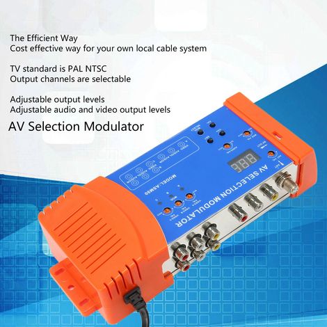 Professioneller PAL/NTSC/AV-Select-Modulator, Standard-VHF/UHF-HF-Modulator für Heimfernseher, EU-Stecker 100–240 V