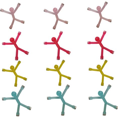 12 aimants réfrigérateur en forme d'hommes, 7x6,5 cm, résine colorée, pour décoration bureau/cuisine/enfants (1/5)