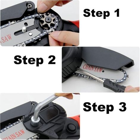 Chain of chainsaw 4 inches 1/4 inch compatible with the mini chainsaws electric without wire 4 inches, 28 links of drive, length 10 cm (1/3)