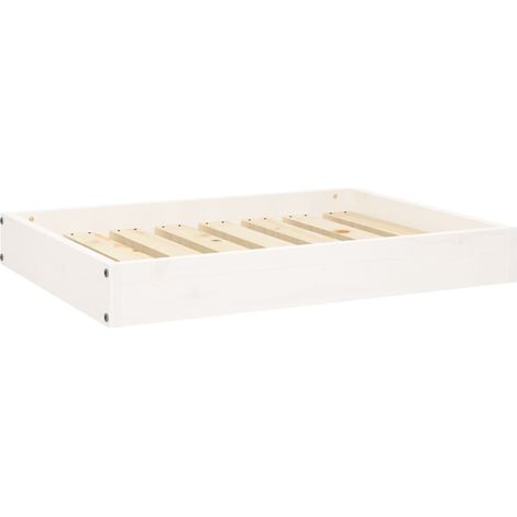 Lit pour chien Blanc 71,5x54x9 cm Bois de pin solide
