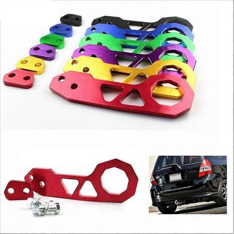 JDM Universal-Haken aus Aluminiumlegierung für Rennwagenanhänger, Heckstoßstange (Farbe: Silber) (1/2)