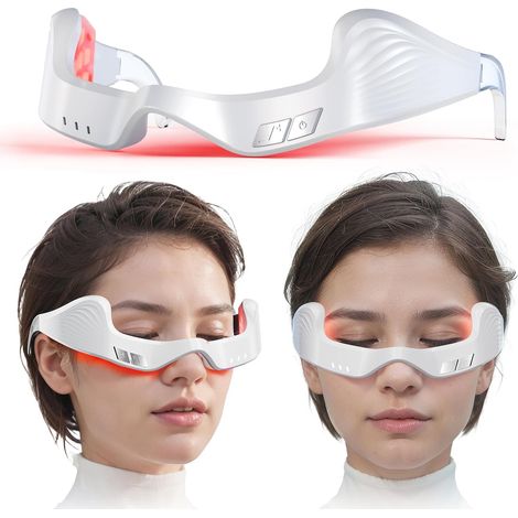 Appareil de thérapie de lumière rouge sous les yeux, thérapie de lumière rouge faciale pour réduire les cercles sombres et les gonflements, lissage des lignes fines, masseur pour les yeux