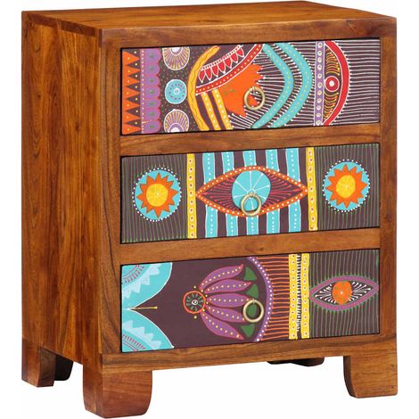 Maison Exclusive - Credenza Multicolore 50x35x60 in Legno Massello di Acacia (1/5)