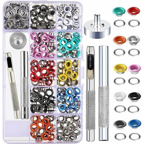 Kit d'œillets 500 ensembles 5mm – 10 couleurs – Outils d'installation inclus – Résistance à la corrosion – Pour vêtements et bricolage-NANOTEH (1/5)