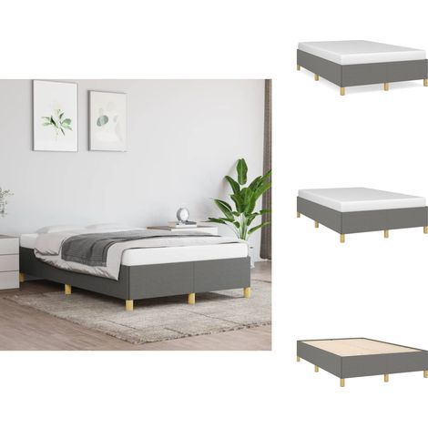 Bettgestell ohne Matratze Dunkelgrau 120x200 cm Stoff - Bettrahmen - Doppelbett - Boxspringbetten - Lattenrost - Schlafzimmermöbel (1/5)