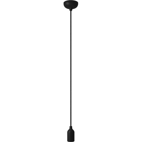Suspension colorée en silicone avec câble textile - Sans ampoule, Noir (1/4)