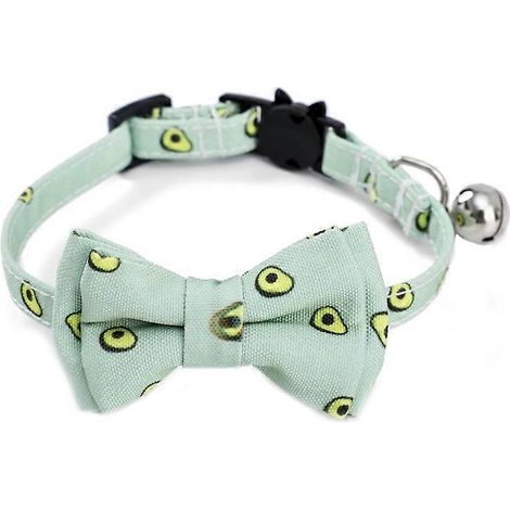Hundehalsband mit Avocado-Print, Metallschnalle, Glöckchen, komfortabel, sicher, hübsches Design.