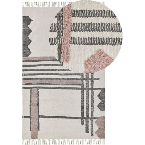 Teppich MURADIYE Beige 140 x 200 cm Baumwolle