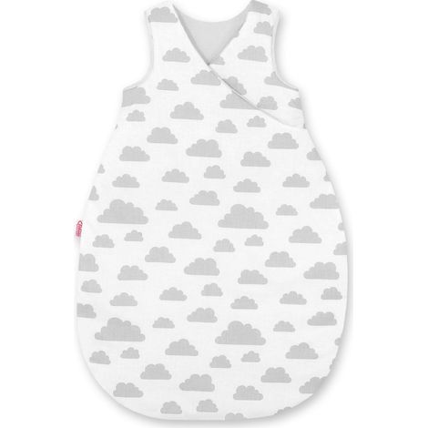 Saco de dormir de algodón para niños de 3 a 12 meses, talla M, TOG 2.5, aislante para todo el año - gris nubes/gris (1/3)