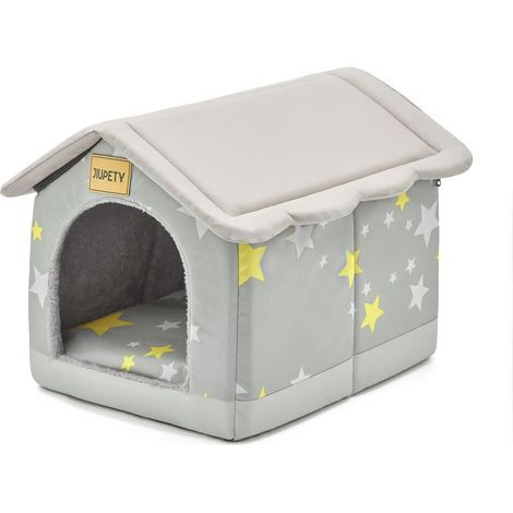 Niche pour Chat Maison Confortable et Pliable pour Animaux de Compagnie avec Coussin Amovible (1/5)